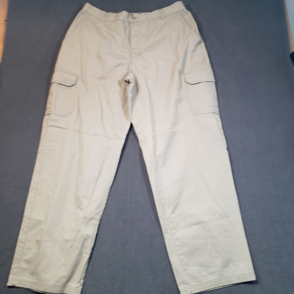 Puritan Cargo Pants Mens 38x32 Barley Beige Cotton Blend Straight Leg P478100